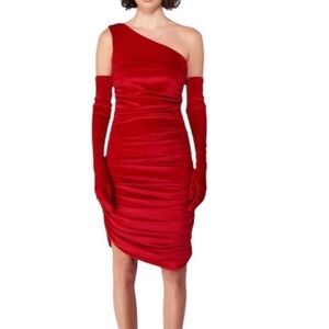 Elegant Red One-Shoulder Dress